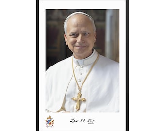 Pope Leo XIV Official Portrait Framed Poster