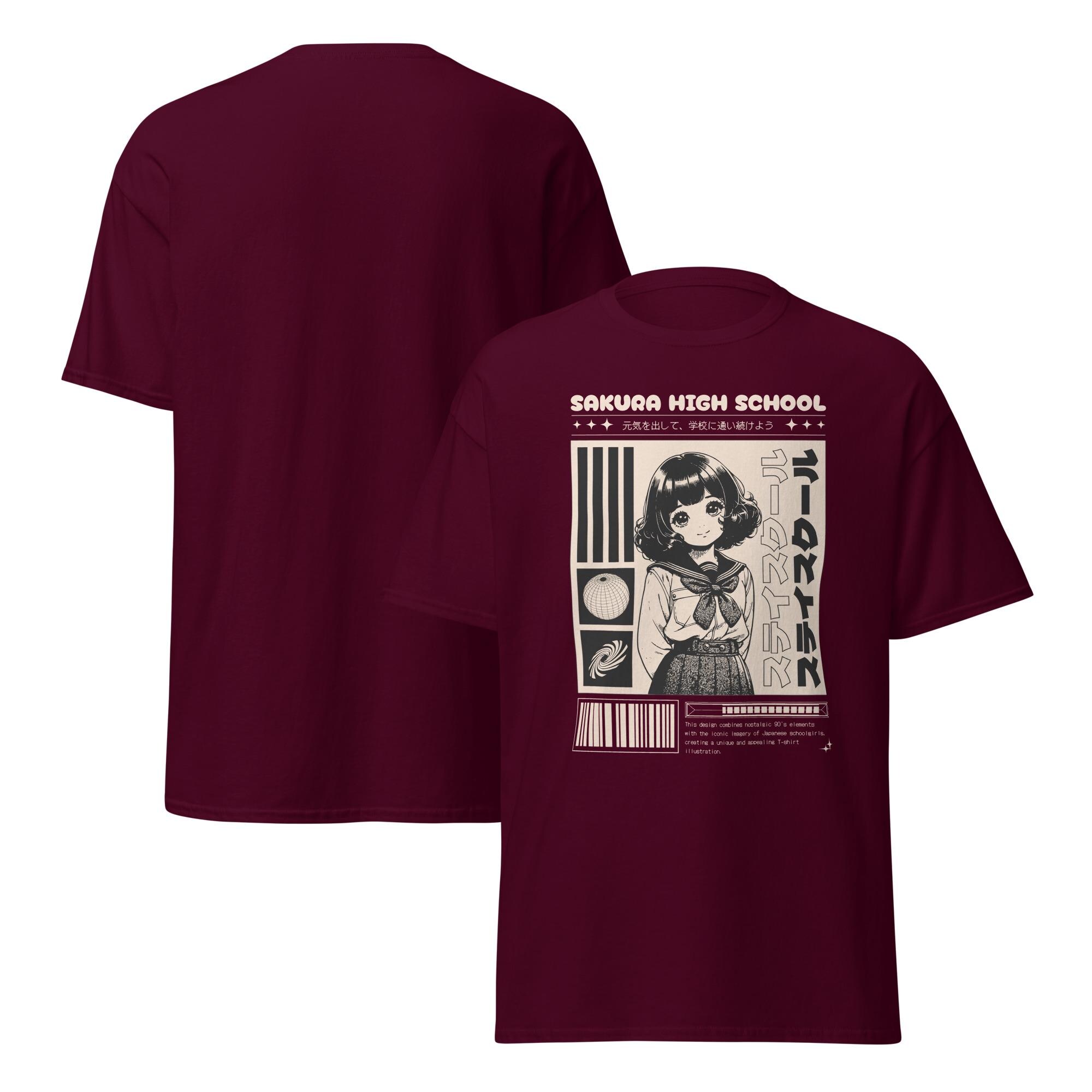 Sakura High School - Vintage Anime Girl T-shirt - Etsy