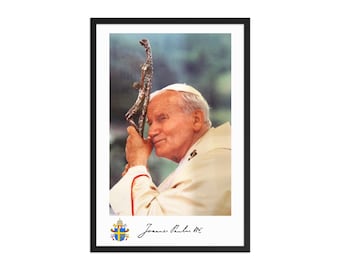 Póster enmarcado del Papa Juan Pablo II
