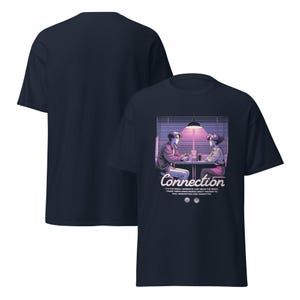 Connection Anime Couple T-Shirt, Retro Manga Love Tee, Quiet Moment Aesthetic Shirt, Unisex Japanese Style Relationship Graphic Tee
