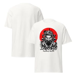 Samurai Warrior T-Shirt, Cyber Ninja Samurai Mask Tee, Red Sun Japan Aesthetic Shirt, Unisex T-Shirt