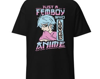T-shirt Femboy pour fan d'anime, t-shirt graphique Otaku mignon, chemise de style manga, cadeau pour amoureux d'anime, T-shirt unisexe
