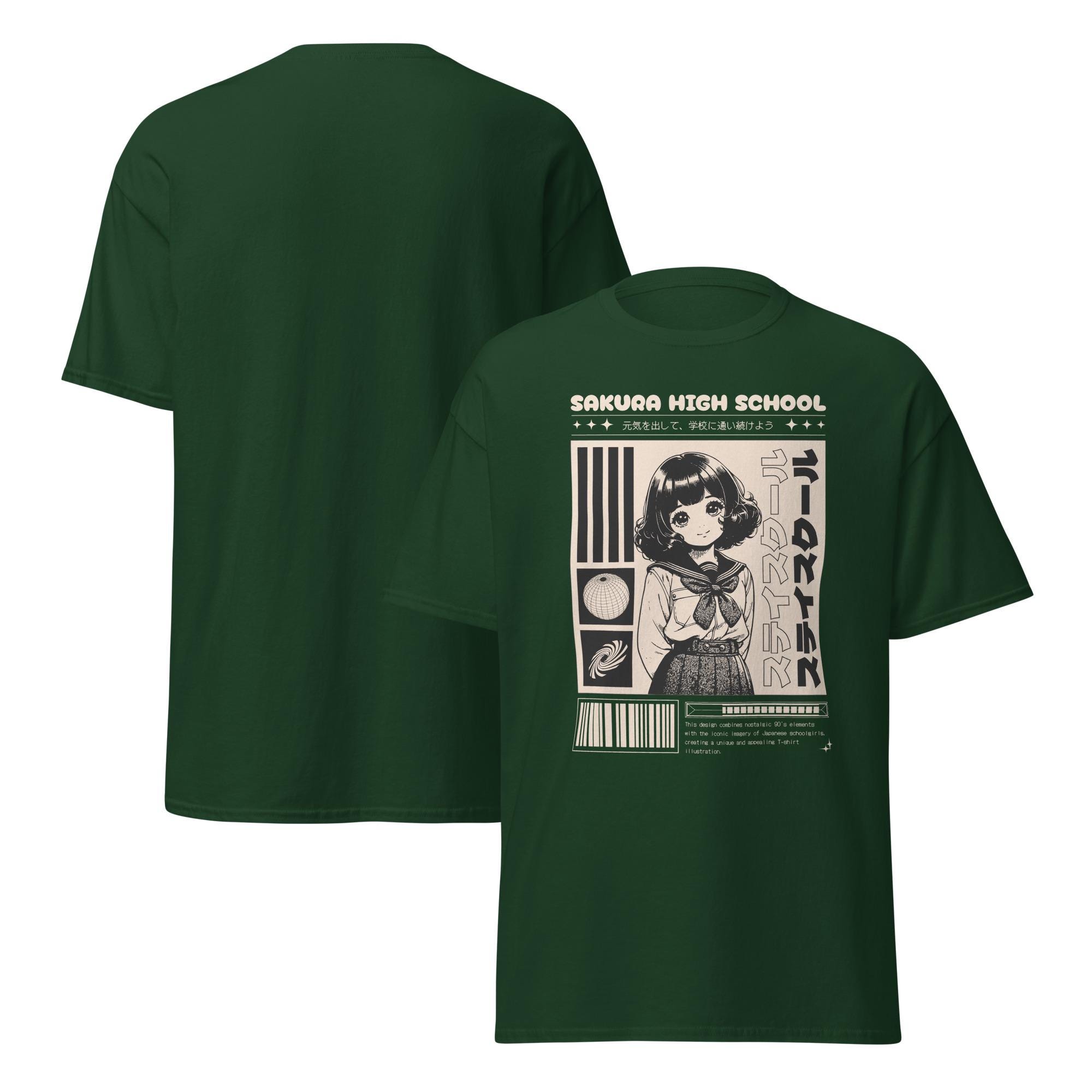 Sakura High School - Vintage Anime Girl T-shirt - Etsy