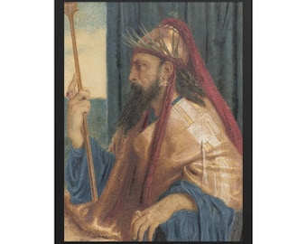 Póster enmarcado del Rey Salomón de Simeón Salomón