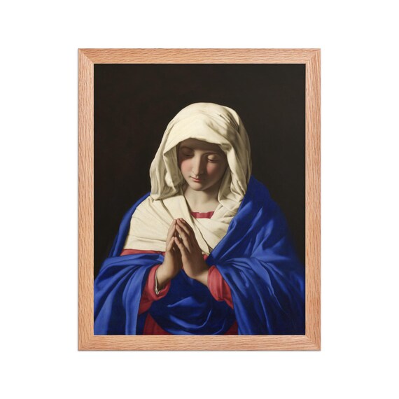 サッソフェラートの祈りの乙女(1640-50) プリント サッソフェラート作「祈りの聖母」額入りポスター - Etsy 日本