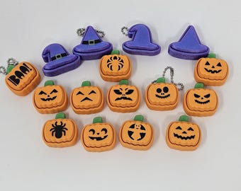 Hexen & Kürbis 3D Gedruckt Fidget Clicker Clicky Schlüsselanhänger