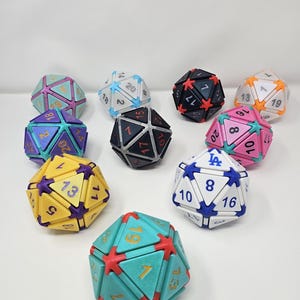 D20 LARGE 3D Printed Fidget 20 Clickers!