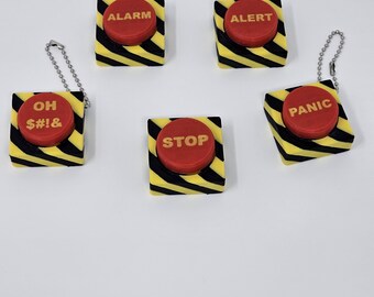 Emergency Button 3D Printed Clicky Clicker Fidget Keychains