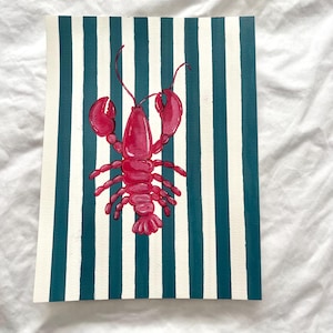 Coastal Lobster Painting