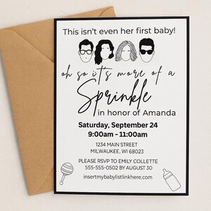 Funny Baby Sprinkle Invitation | Second Baby Invite Template | Schitt’s Creek Inspired Baby Shower