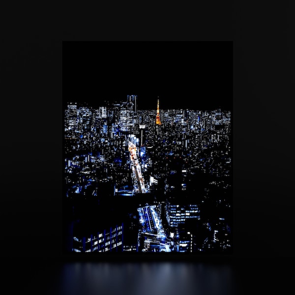 Póster LED con la silueta de Tokio para pared, decoración iluminada de la ciudad, regalo para la noche japonesa.