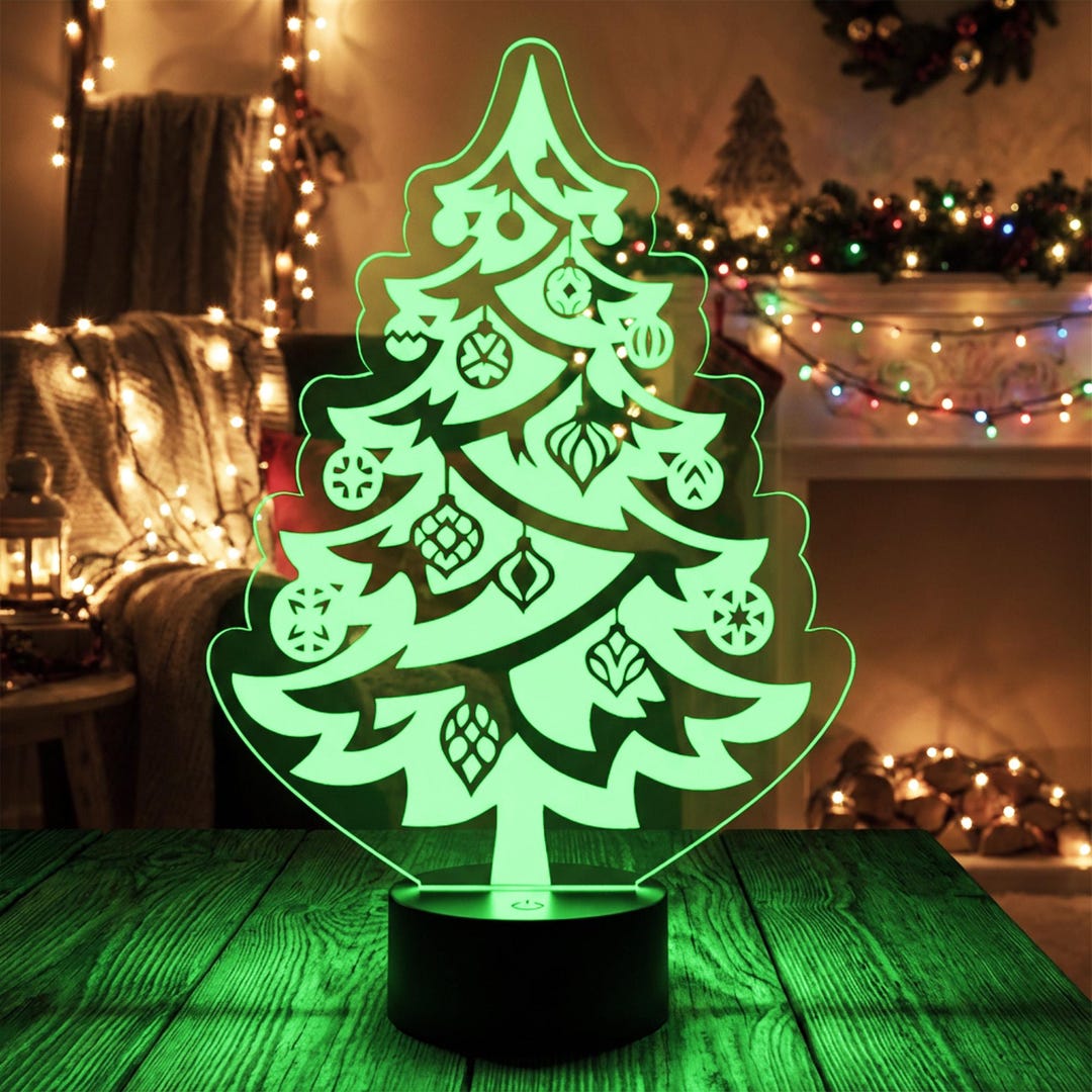 Tree Led Night Light Large Christmas Tree LED Night Light, Acrylic Christmas Decor - Etsy