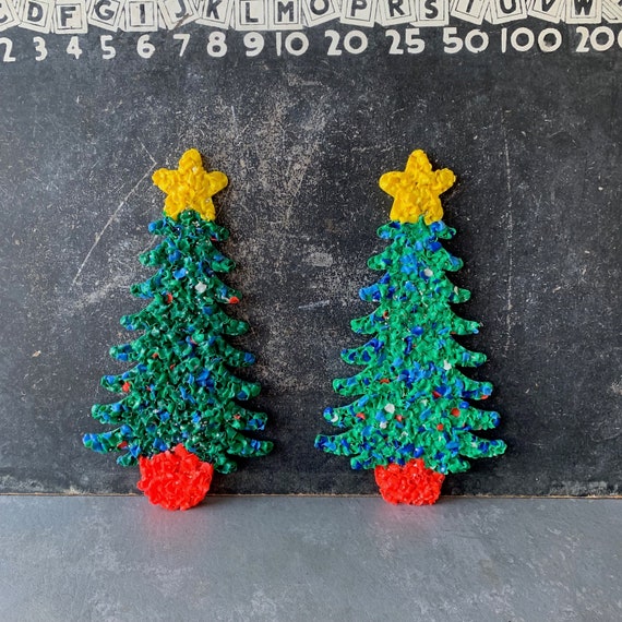 Vintage Plastic Melt Christmas Trees Popcorn Kitsch Etsy
