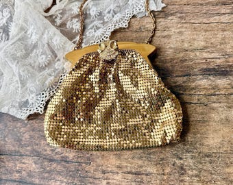 Vintage Gold Mesh Evening purse, Whiting Davis