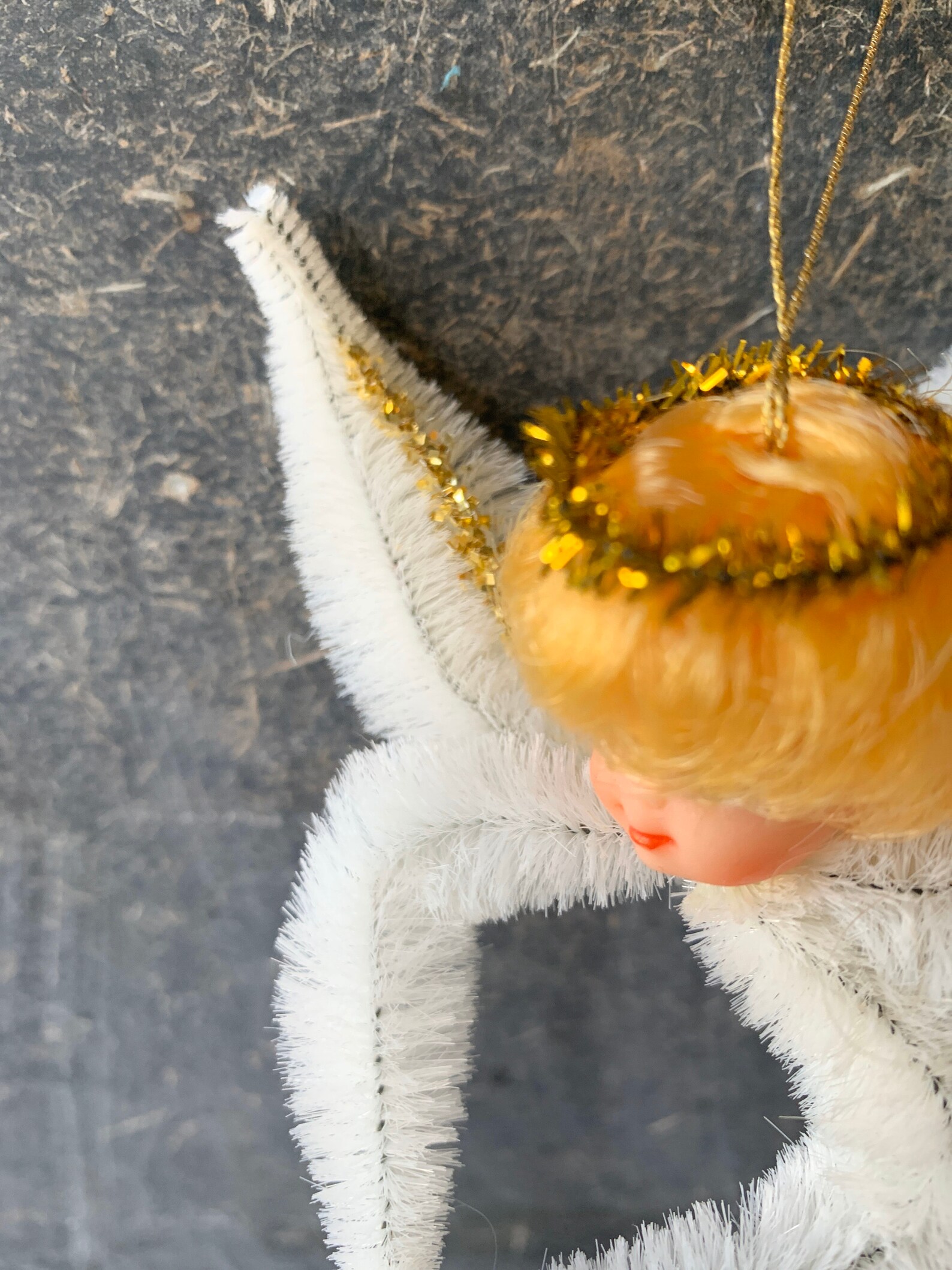 Vintage Chenille Angel Ornament Rubber Kitsch Christmas Etsy