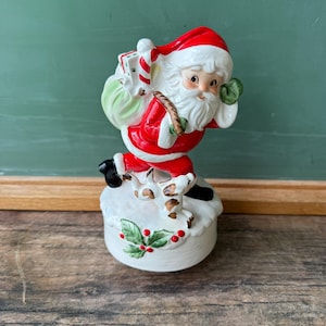 Vintage Santa Music Box Japan - Etsy