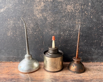 Vintage Oil Cans. tins, industrial