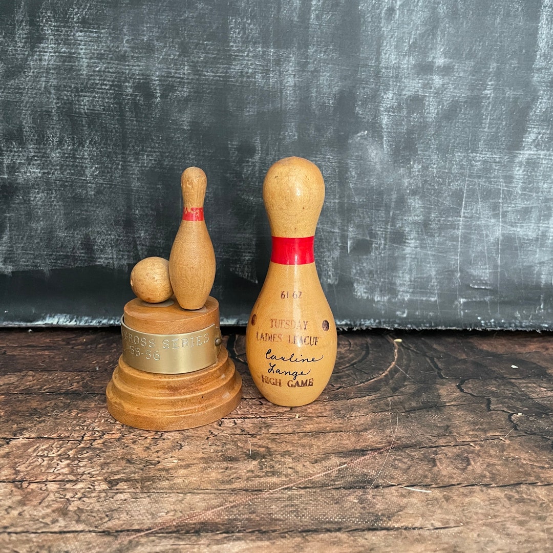 Vintage Bowling Trophy , Bowling Pin Etsy