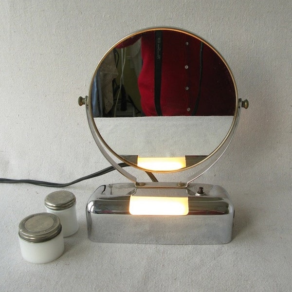 Vintage Chrome  Mirror and Light