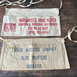 Vintage Carpenter Apron, advertisement, canvas