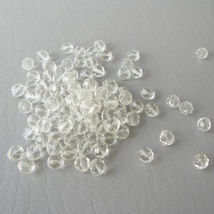 Clear Crystal Beads, Faceted, round, 7mm,Czech