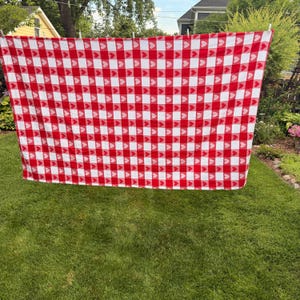 Vintage Cotton  Tablecloth, check, rectangular