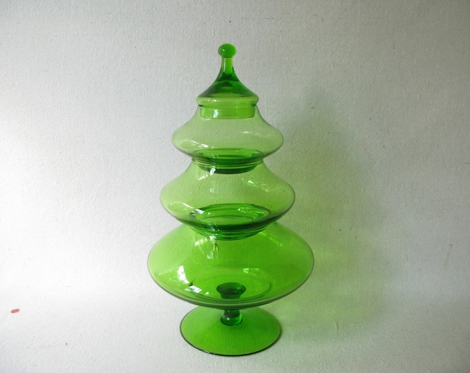 Vintage Glass Christmas Tree Candy Dish Etsy