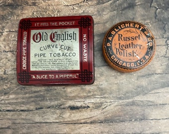 Vintage Tins, pipe tobacco, leather polish