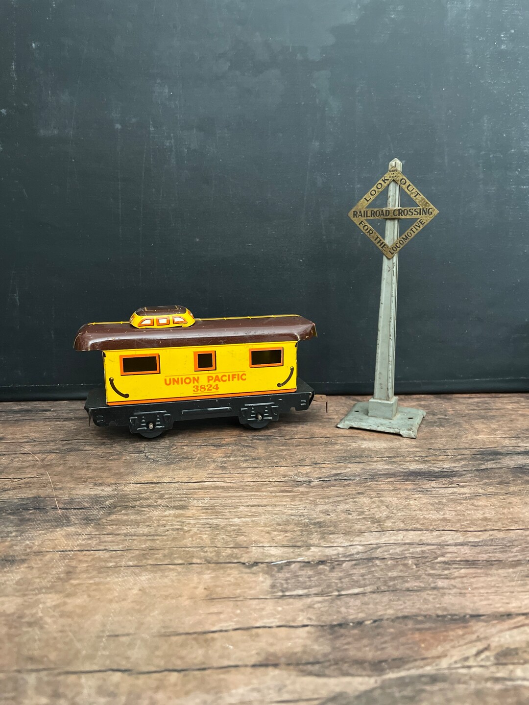 Vintage Tin Metal Train Car, Toy Etsy