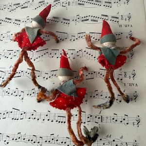 Vintage spun head pixies, elves