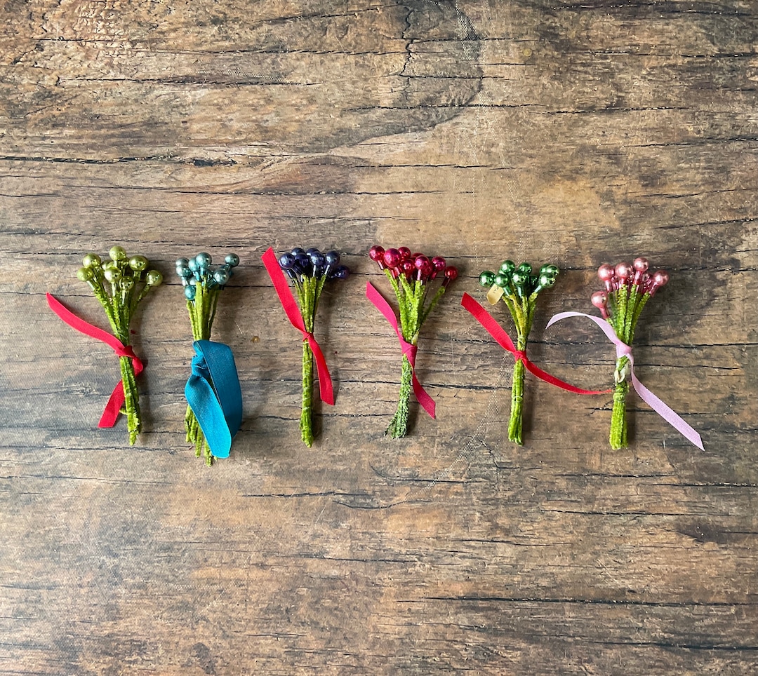 Vintage Mercury Glass Bead Picks, Wired, Chenille Etsy