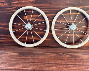 Vintage Rubber Wheel, Spokes, Buggy Wheels, set