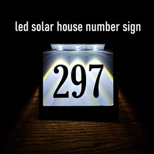 Solar Address Sign, Lighted Address Plaque Outdoor Waterproof, Illuminated Address Numbers, House Numbers for Outside