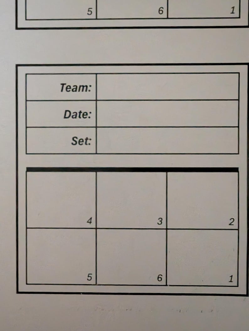 Volleyball Game Lineup Sheet Excel Template Etsy