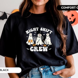 Night Shift Crew Nurse Shirt Halloween Nurse Sweatshirts Nursing Student Tshirt Nursing Life Shirt Gift for Nurse Team Night Shift RN