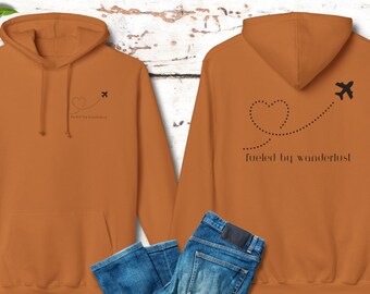 Fueled By Wanderlust Hoodie | Travel Adventure Graphic Hoodie