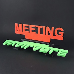 Office Desk Status Sign – Flippable 'Available' (Green) / 'Meeting' (Red) Workstation Indicator – Great Coworker or Office Gift
