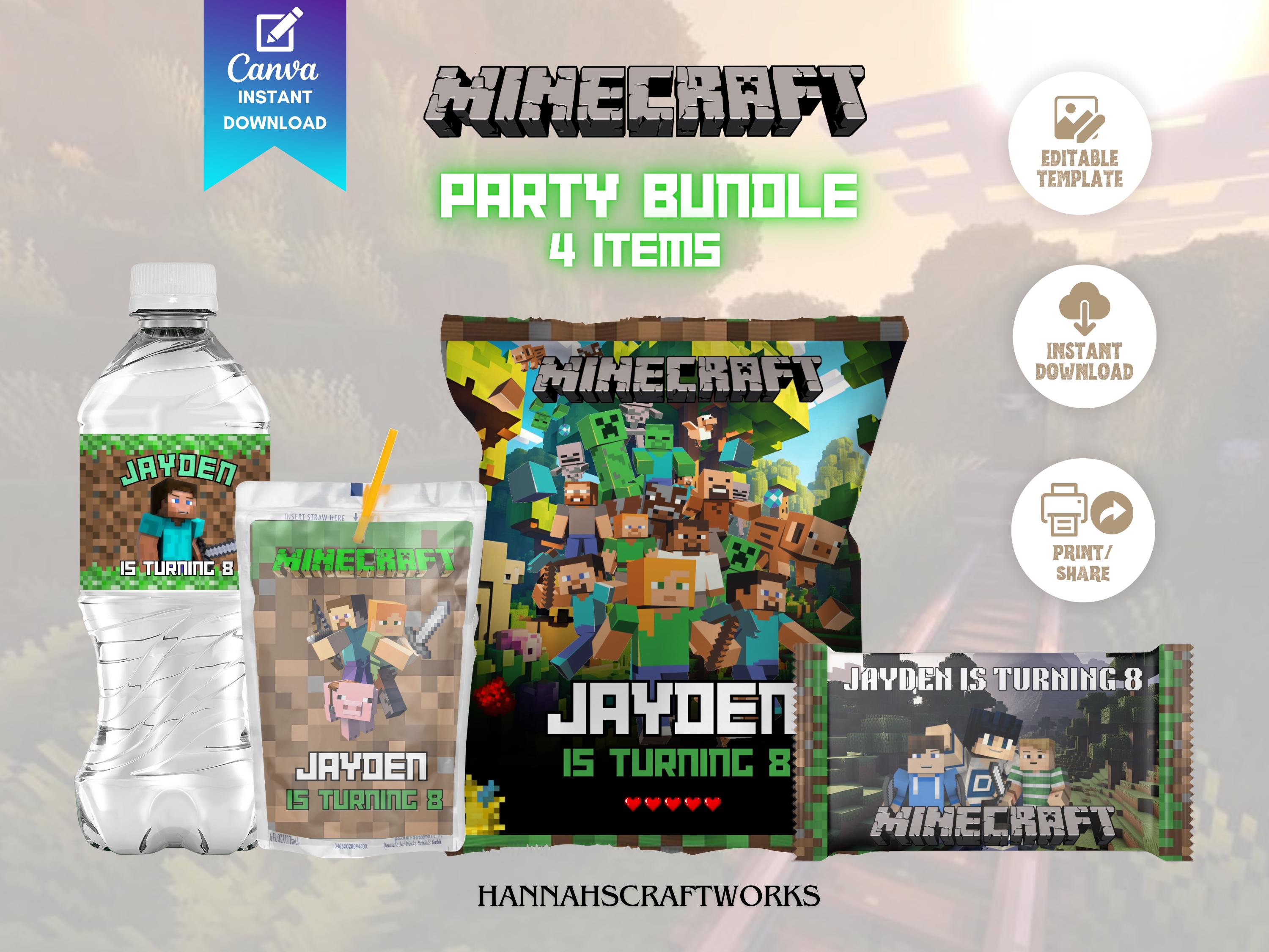 Minecraft Printable Favor Templates