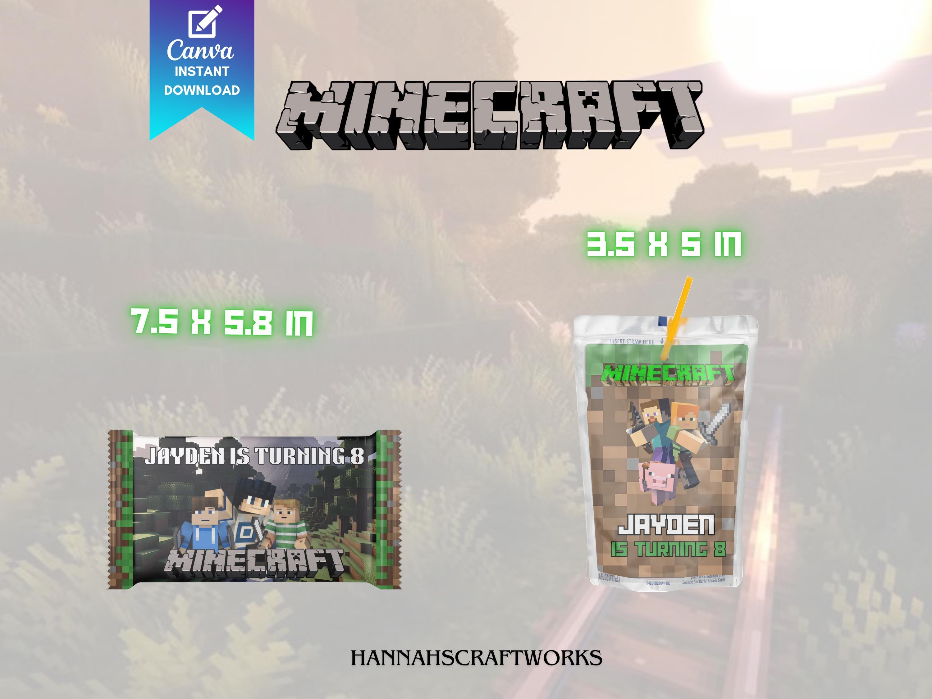 Minecraft Printable Favor Templates