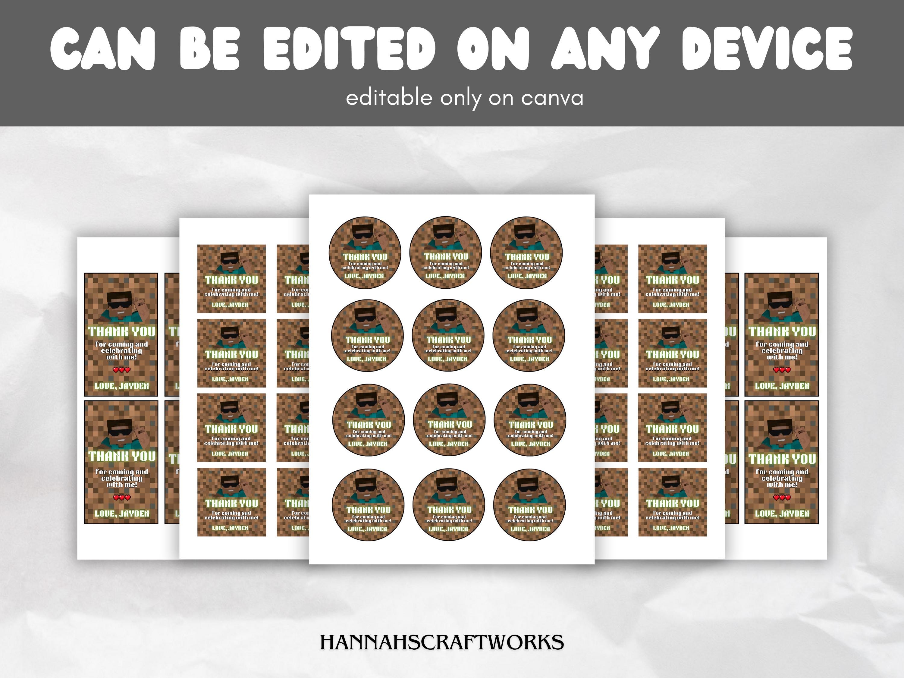 Pixel Style Thank You Tags