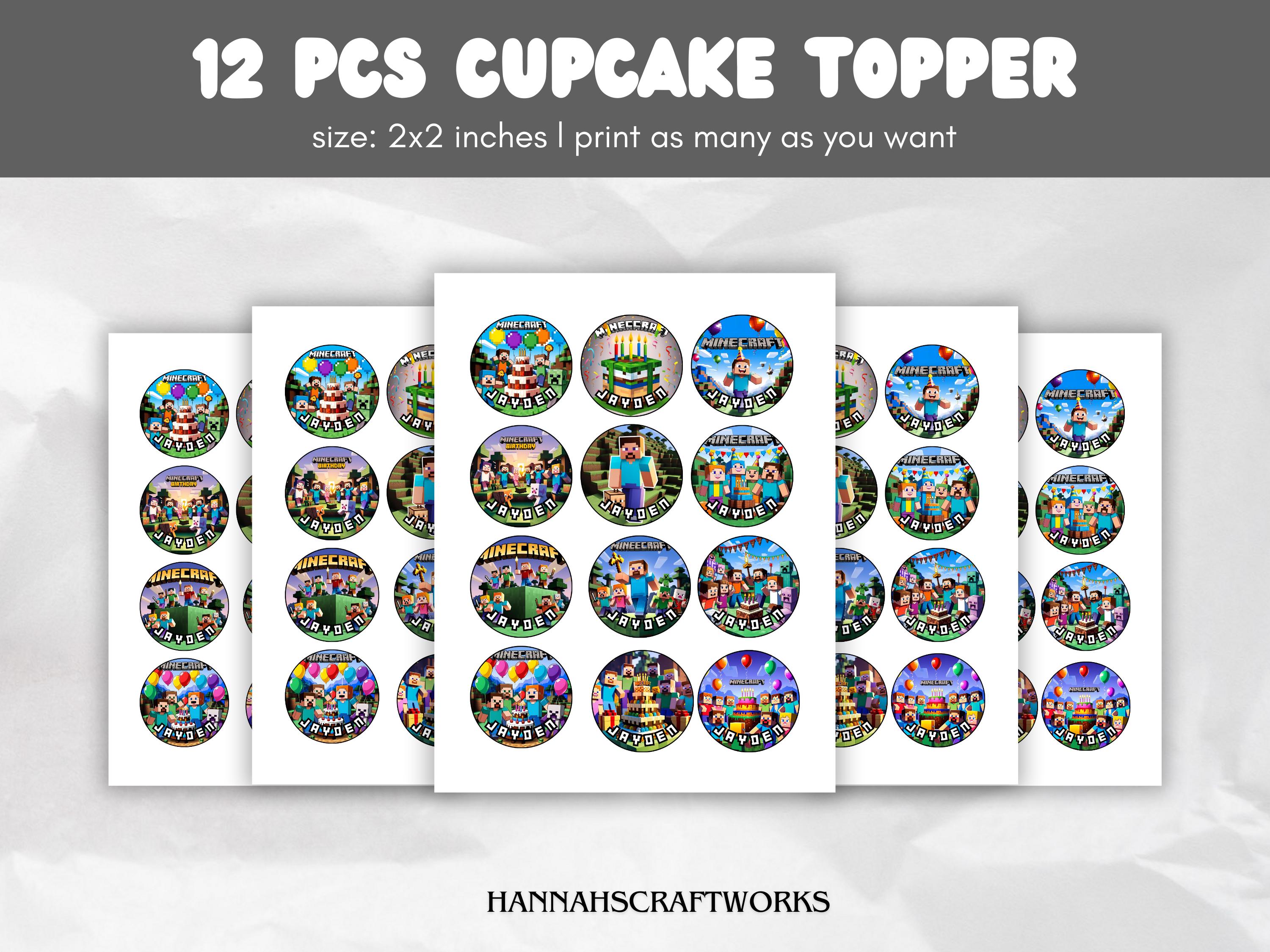 Minecraft-Inspired Cupcake Toppers