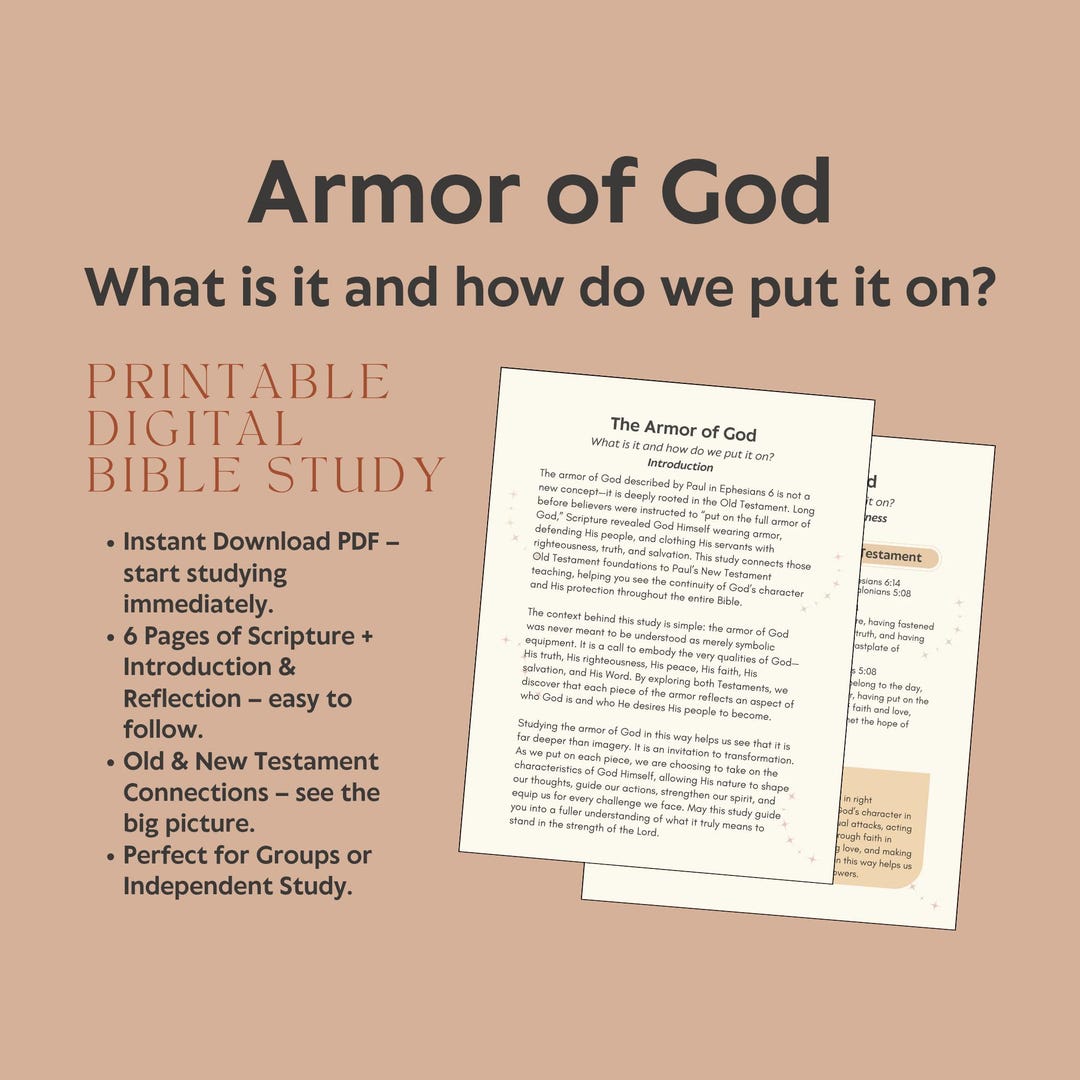 Armor of God Bible Study | OT & NT Scripture (digital Download) - Etsy