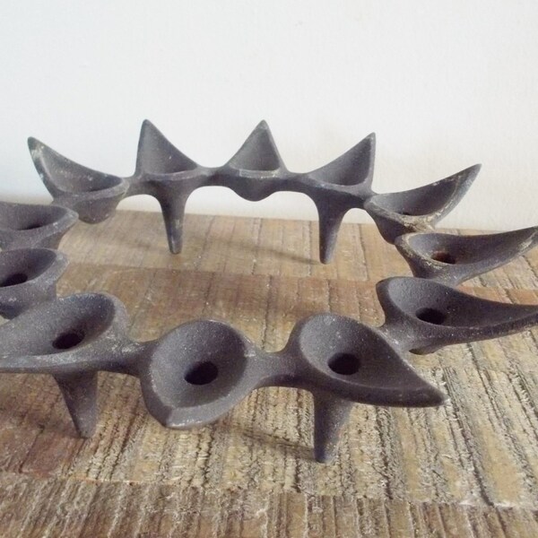 Vintage Dansk Cast Iron Starholder Candleholder