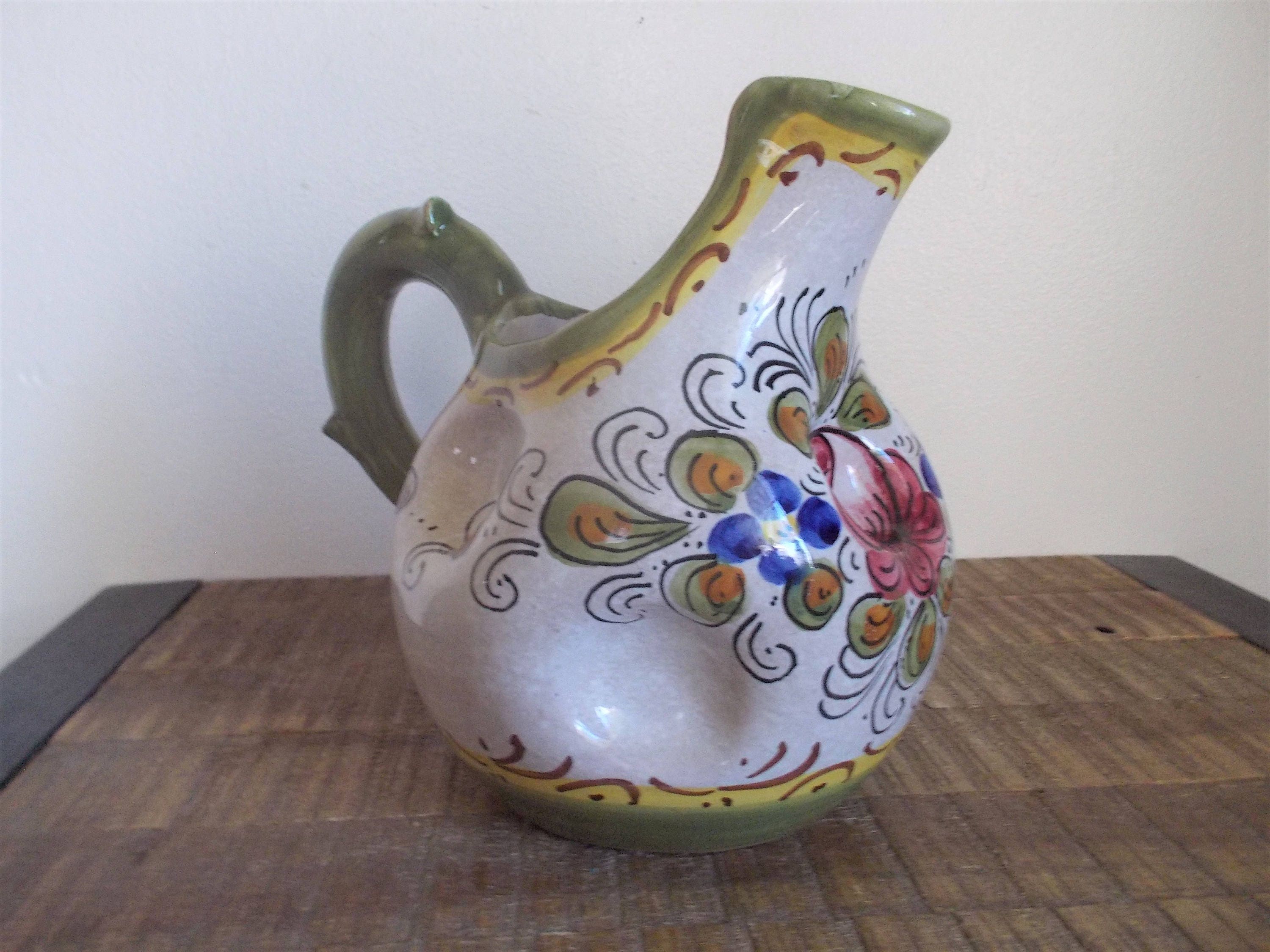 Vintage Hand Painted Italian Assisi Deruta Pottery Pitcher - Etsy