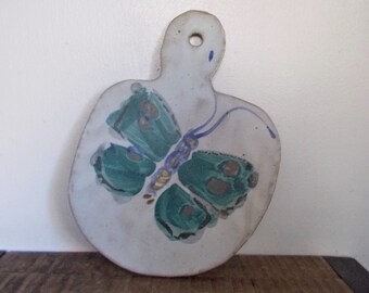 Vintage Pottery Butterfly Board Wall Hanging