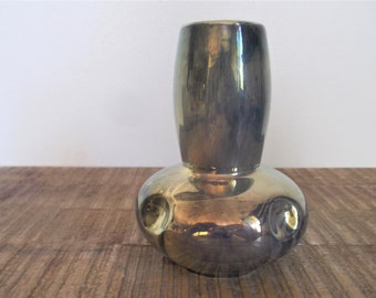 Vintage Gres Rambervillers France Metallic Luster Art Nouveau Vase