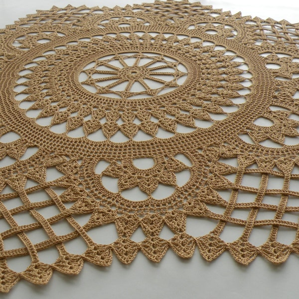 Delicate Fantasy Unique Hand Crochet Doily, Lace Table Centerpiece Accessory, Handmade Traditional Home Decoration