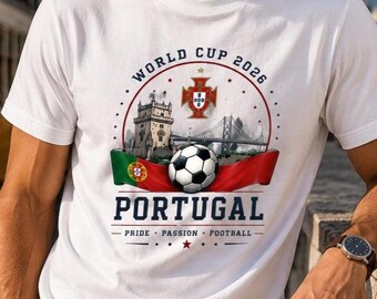 Camiseta de fútbol para aficionados al Mundial de Portugal 2026, ropa de fútbol.