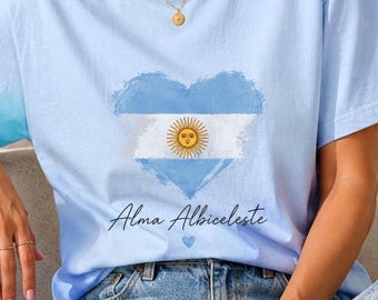 Camiseta gráfica de fútbol de Argentina para el Mundial 2026, ropa de fútbol de Buenos Aires.