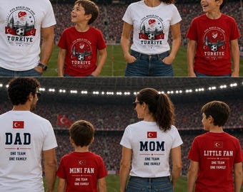 Camisetas de fútbol de la familia de Turquía, conjunto a juego para el día del partido de la Copa Mundial 2026